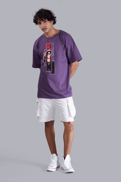 Grape Dude's Portrait printed oversized T -Shirt