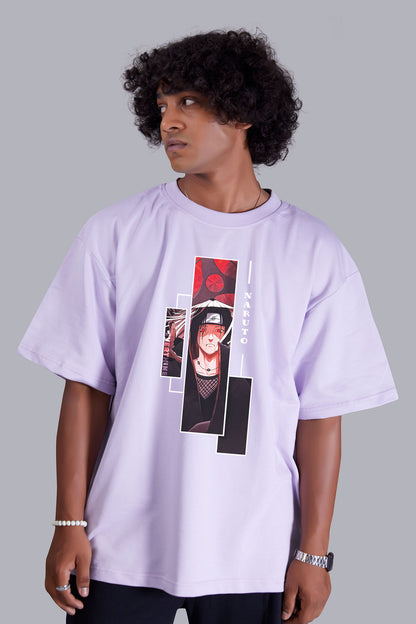 Lavender Dude's Portrait printed oversized T -Shirt