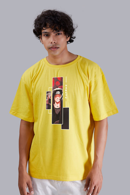 Yellow Dude's Portrait printed oversized T -Shirt