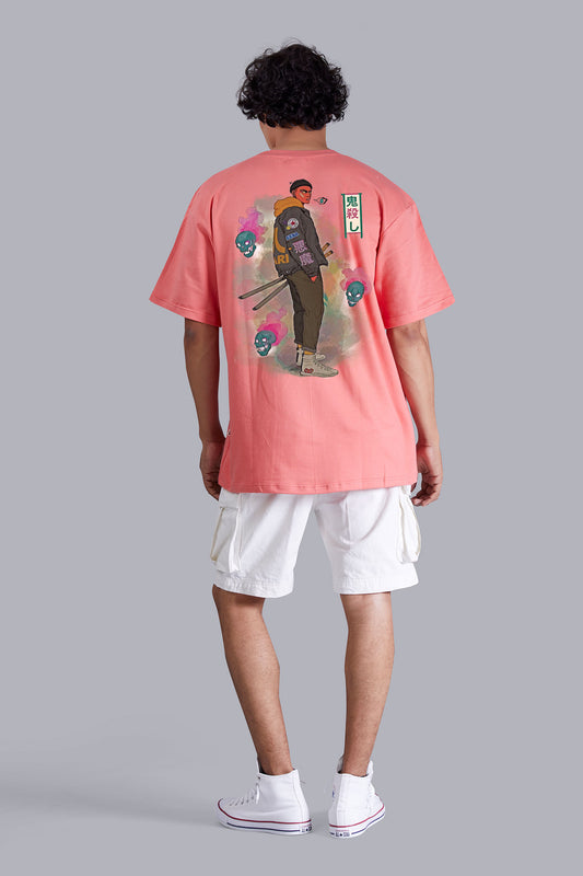 Watermelon Warrior Print Men oversized T -Shirt