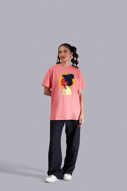 Live And Laugh  Round Neck Women (Watermelon)