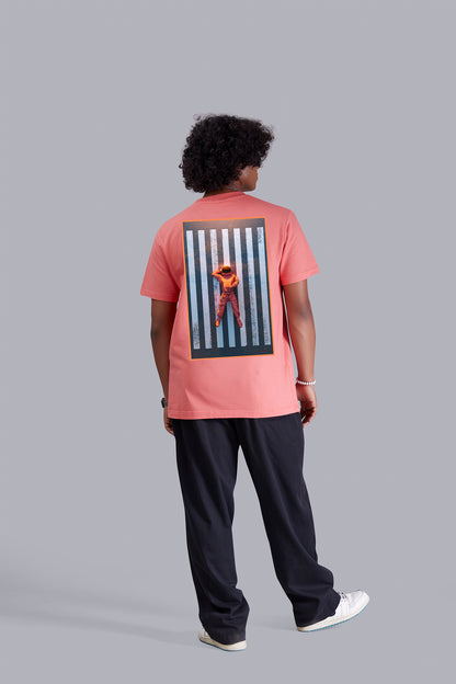 Watermelon Astronaut Back Print Round Neck T-Shirt