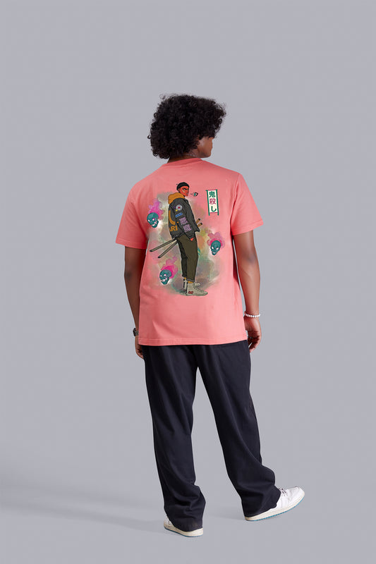 Watermelon Warrior Print Men Round T-Shirt