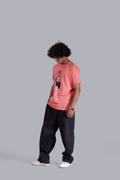 Watermelon Dude's Portrait printed round T -Shirt