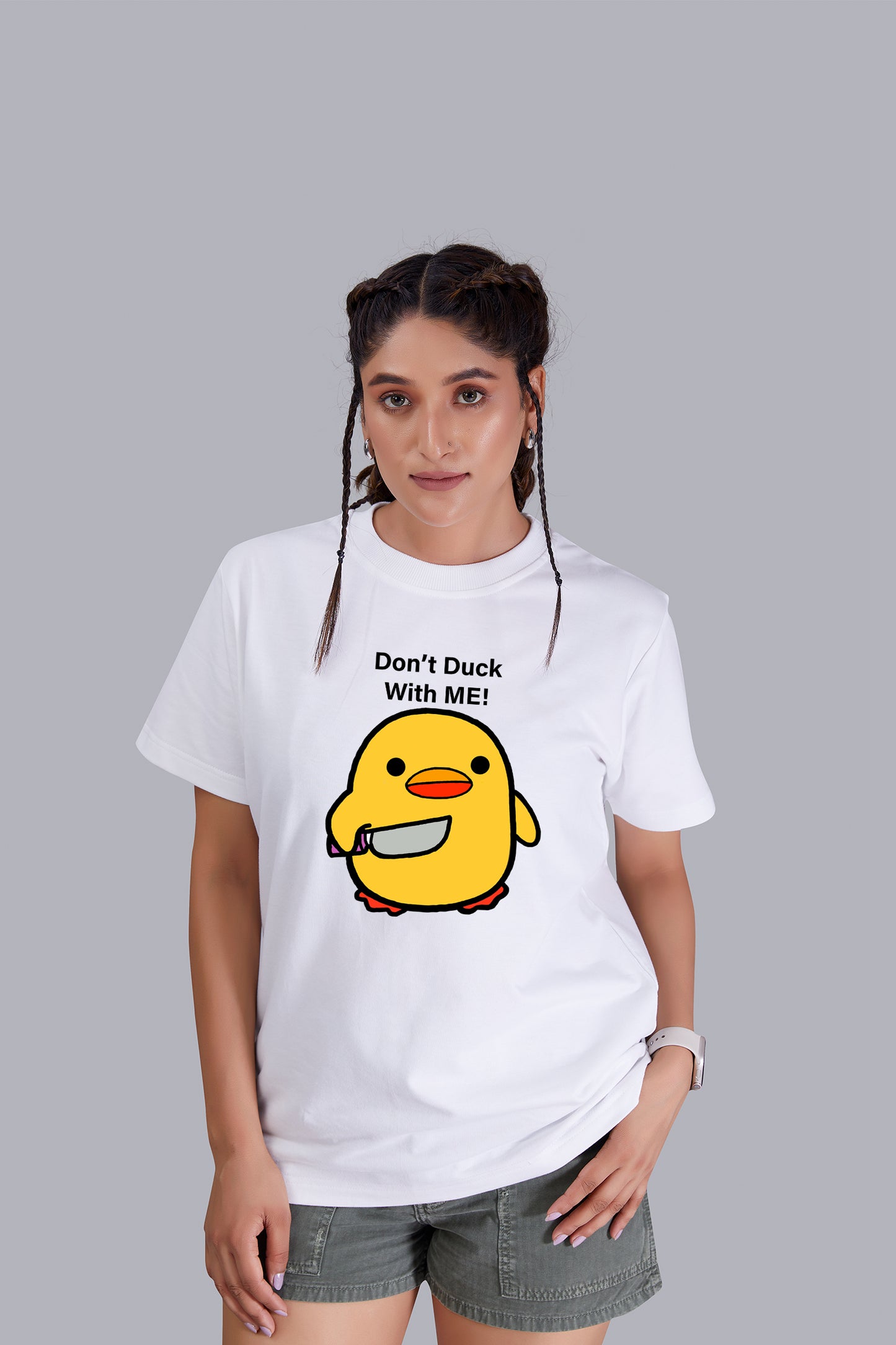 Don't Duck with me Round Neck Women (White)