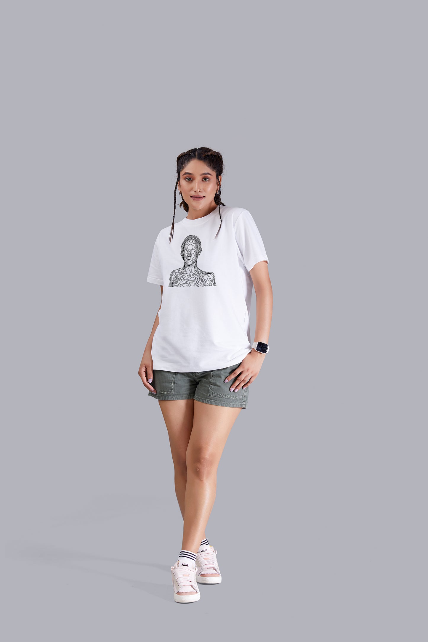 Wired Round Neck Women (White)