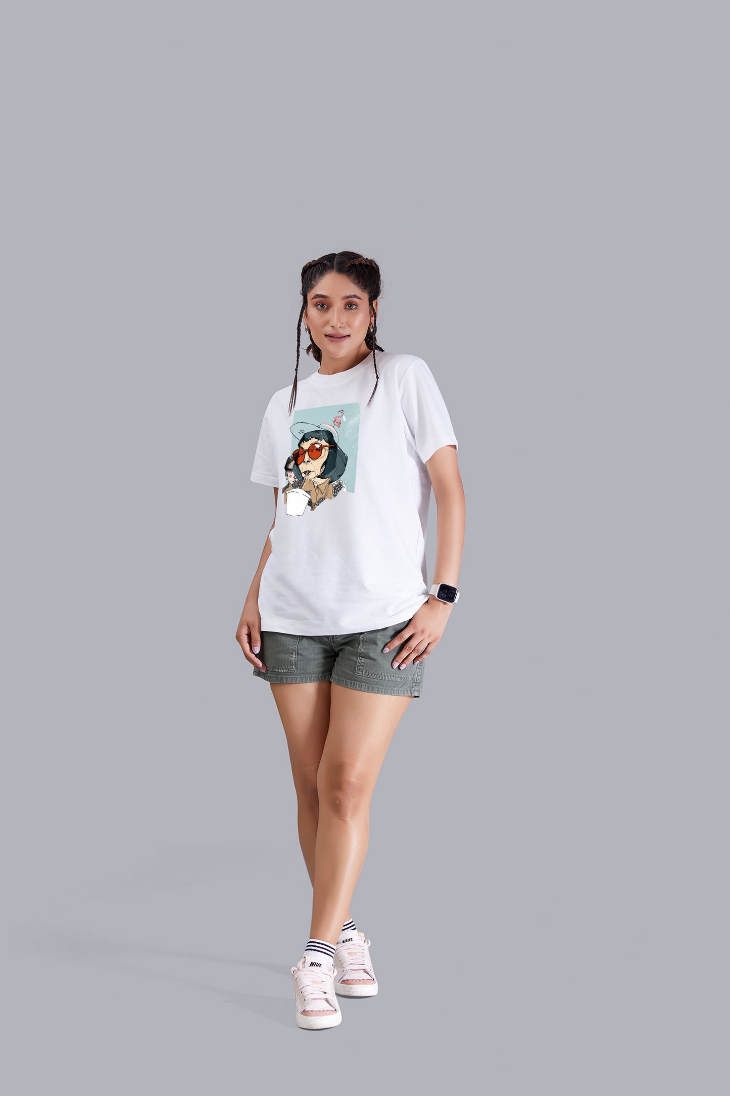 GenZ Round Neck Women (White)