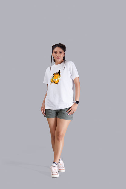 Garfield Round Neck Women (White)