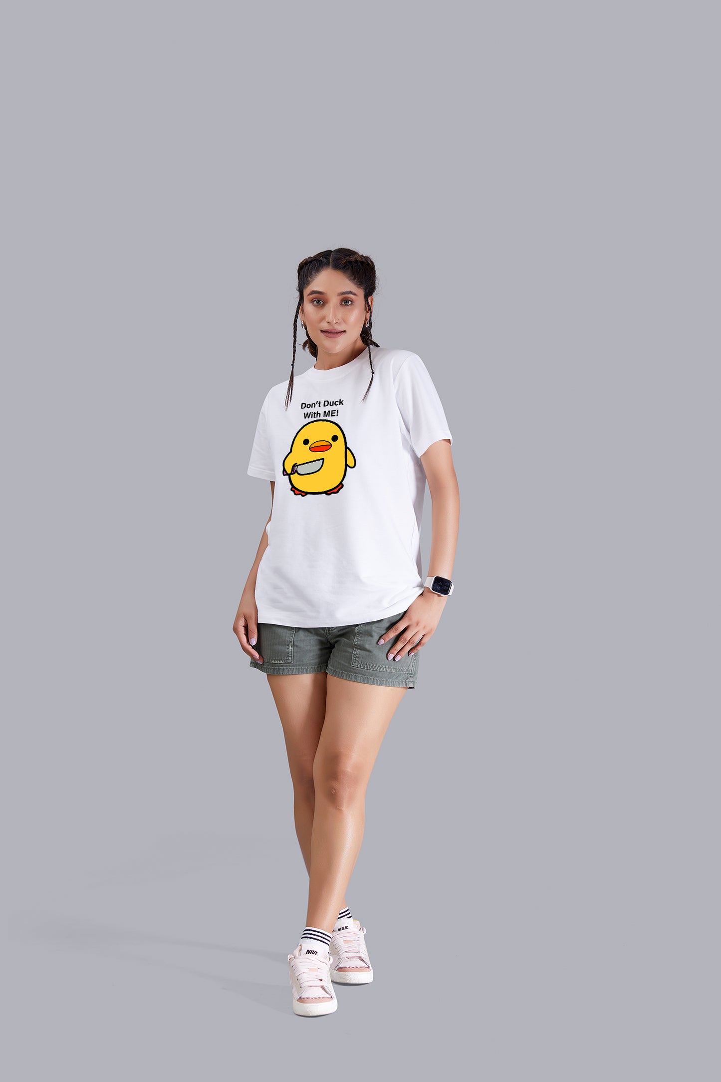 Don't Duck with me Round Neck Women (White)