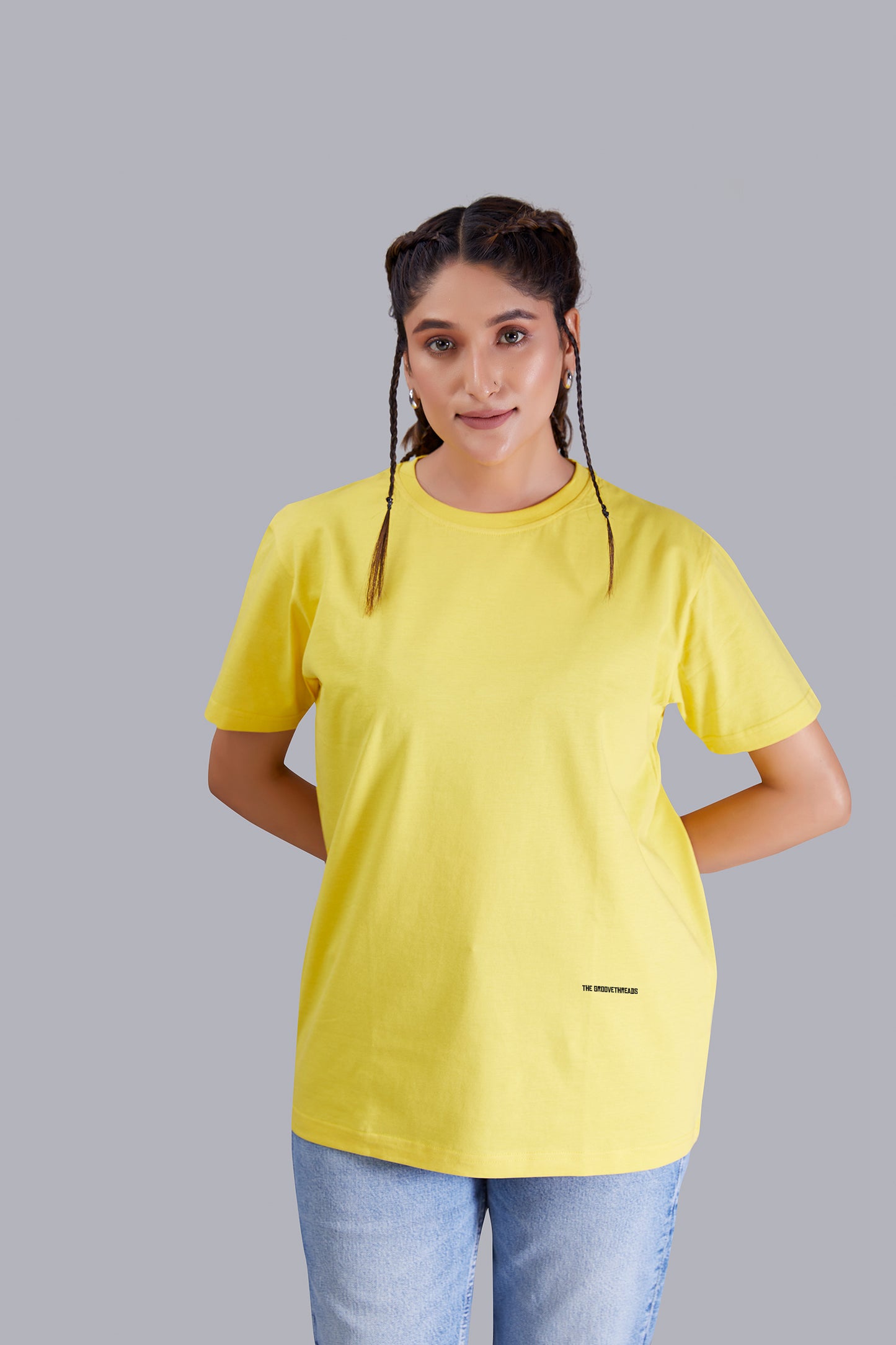 Walking Spaceship Round Neck Women (Yellow)