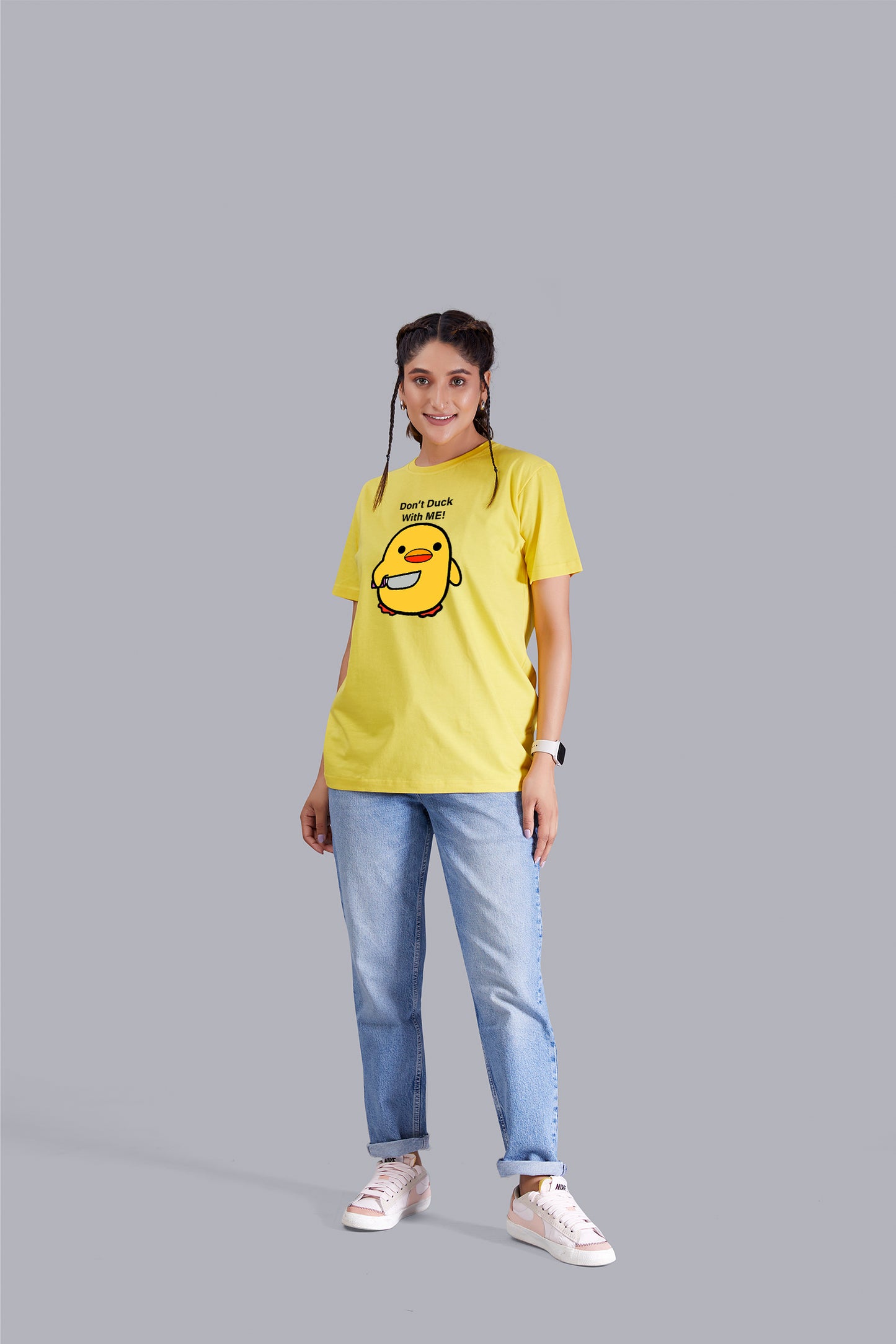 Don't Duck with me  Round Neck Women (Yellow)