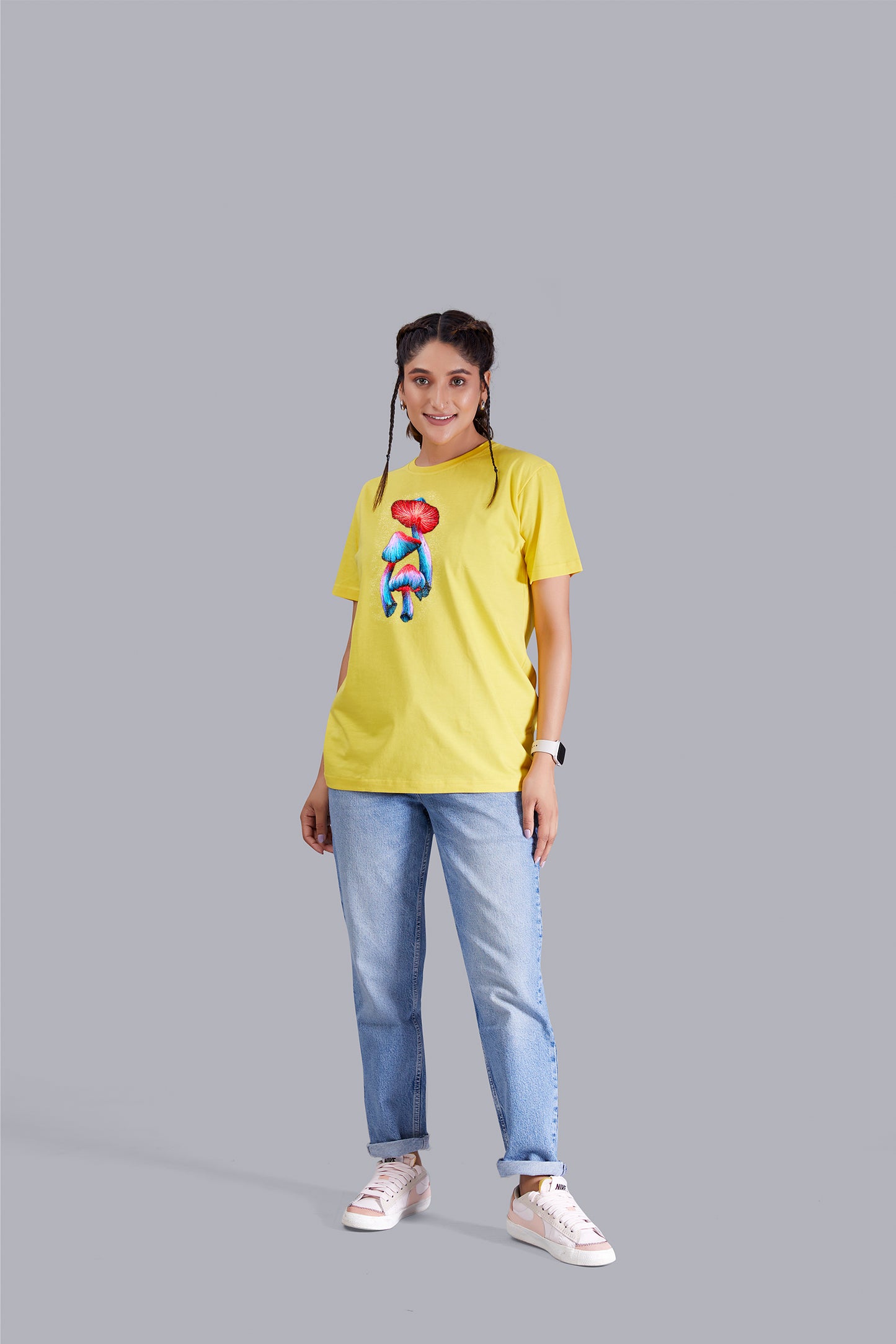 Magic Mushroom Round Neck Women (Yellow)