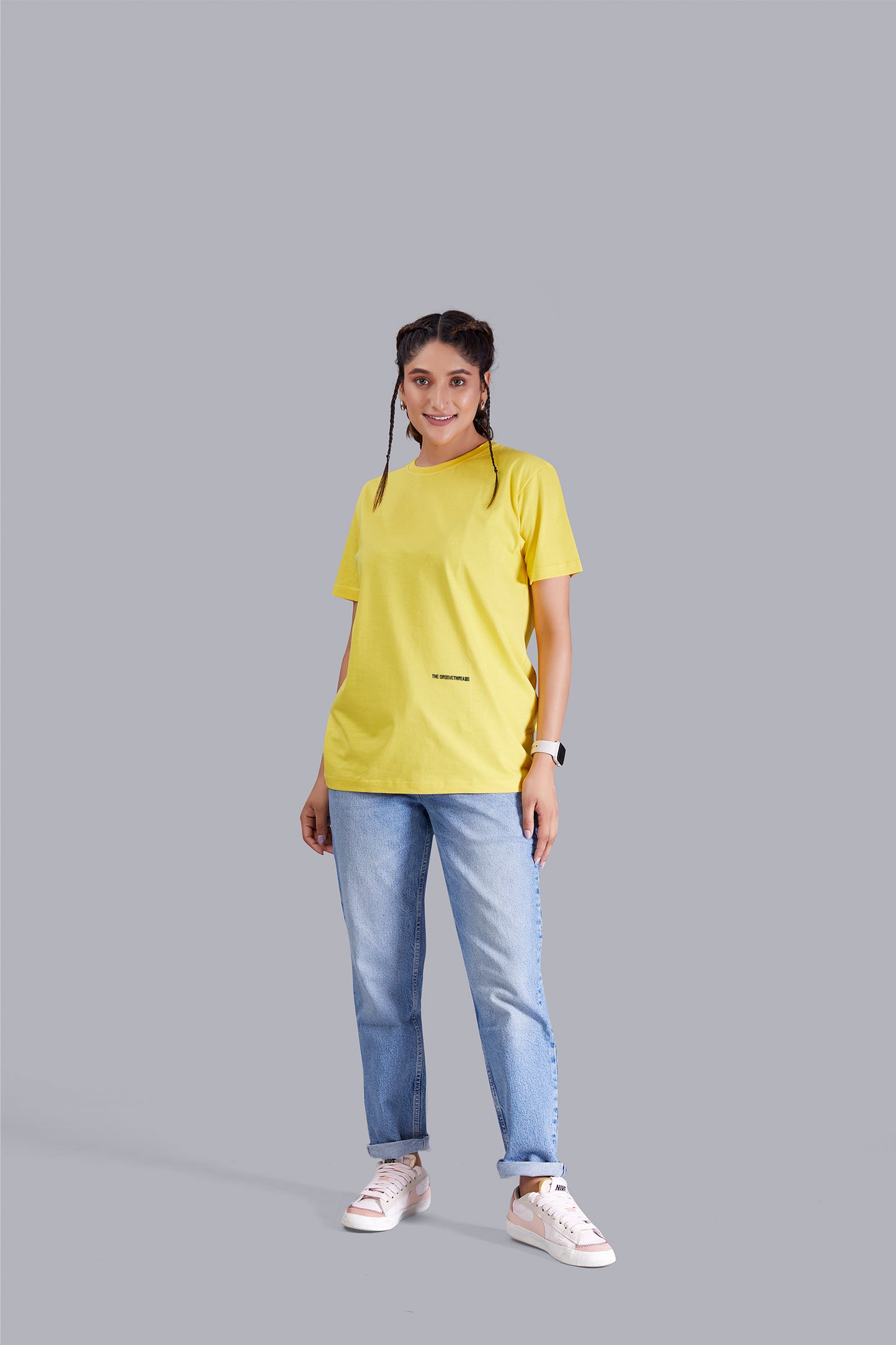 Walking Spaceship Round Neck Women (Yellow)