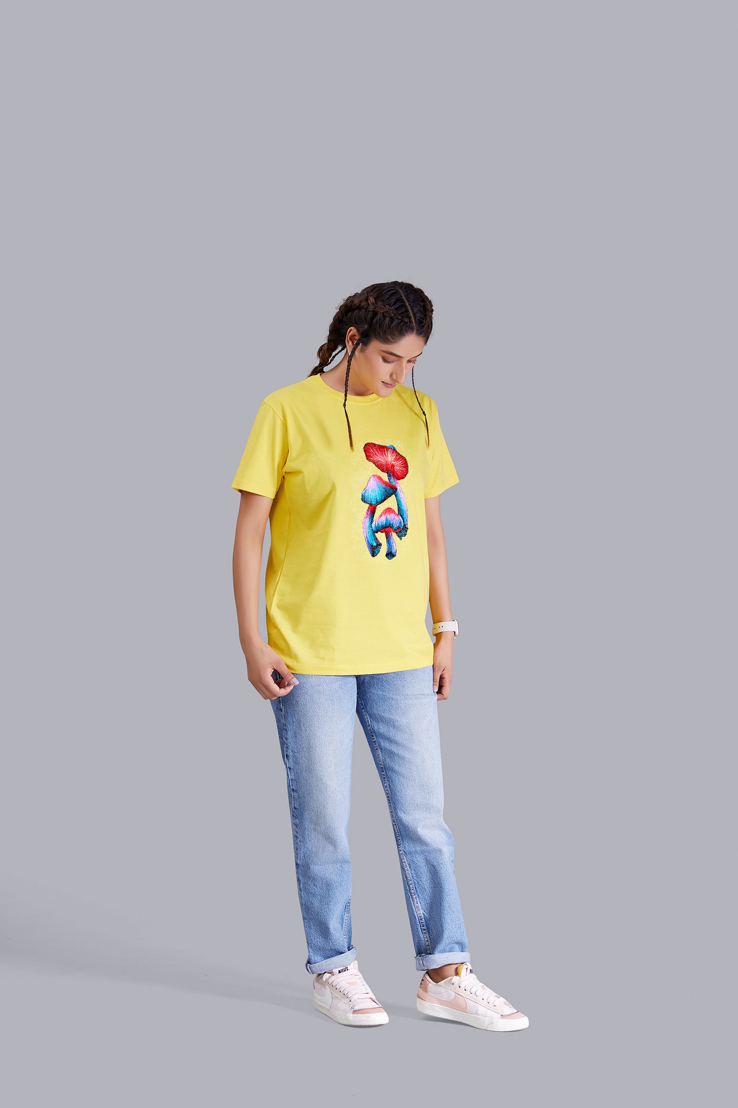 Magic Mushroom Round Neck Women (Yellow)