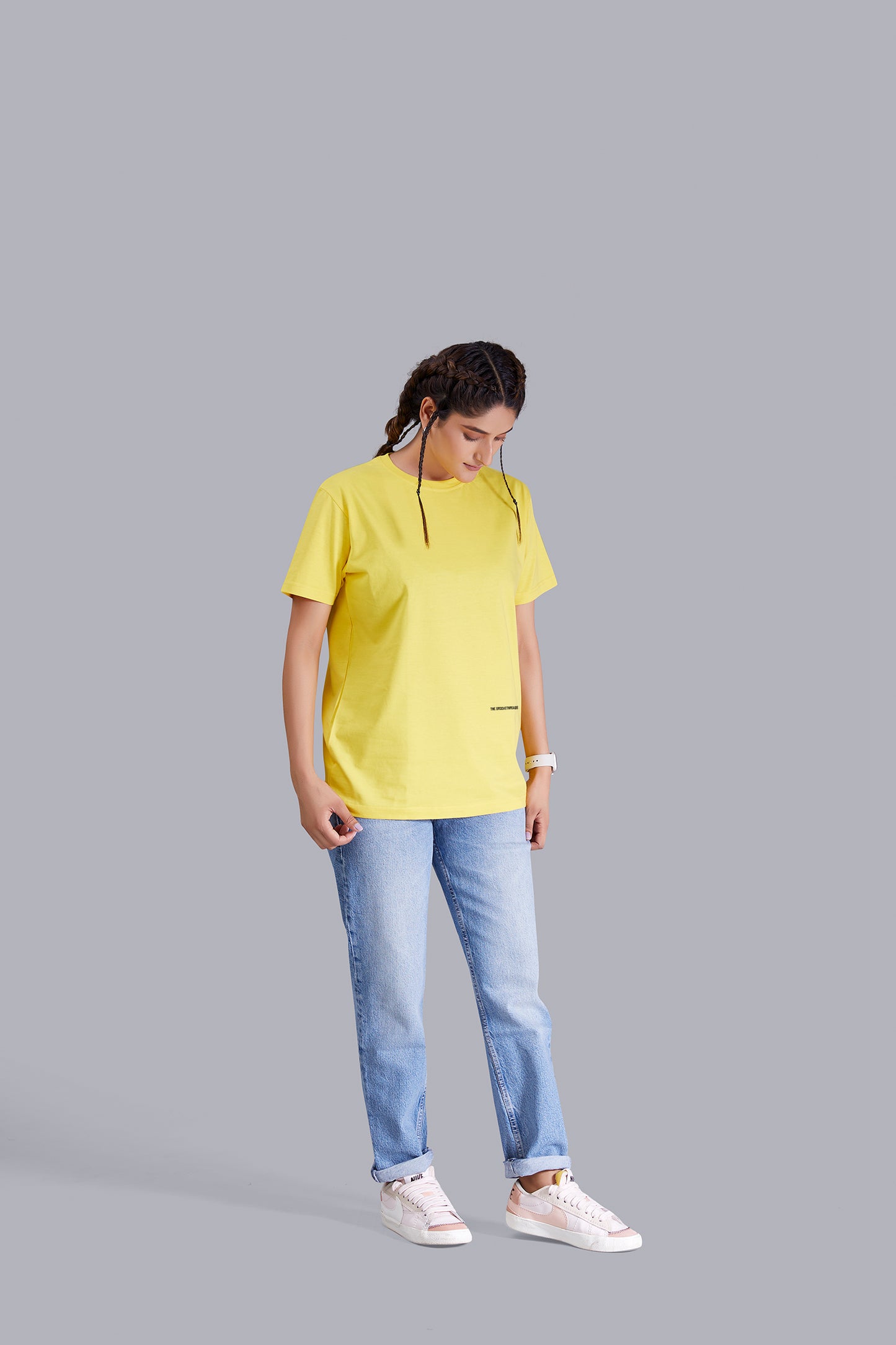 Walking Spaceship Round Neck Women (Yellow)