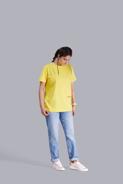 Walking Spaceship Round Neck Women (Yellow)