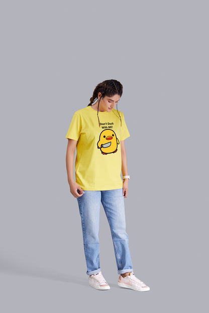 Don't Duck with me  Round Neck Women (Yellow)