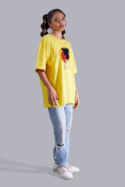 Live And Laugh Tribal Life Oversize Women (Yellow)