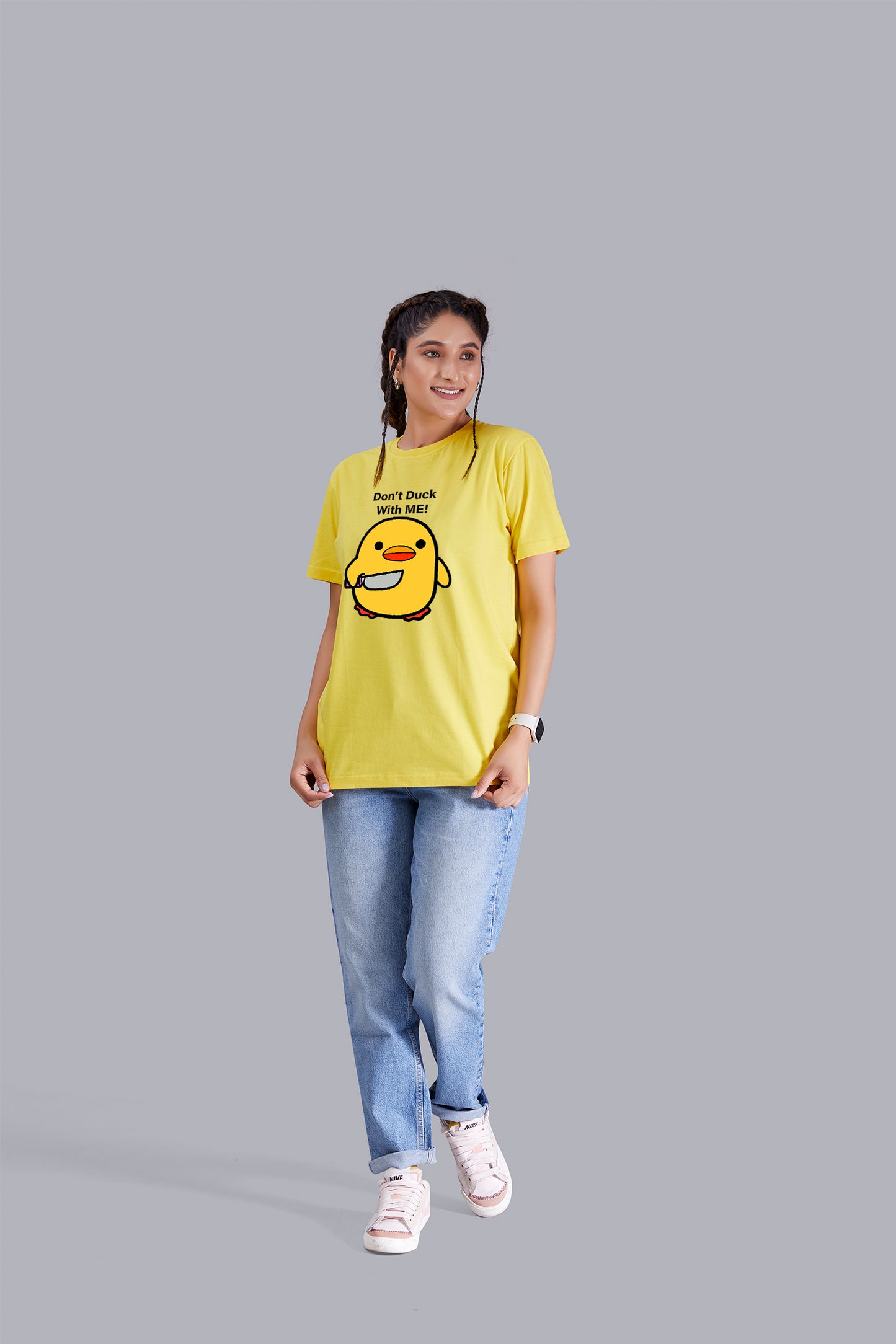 Don't Duck with me  Round Neck Women (Yellow)